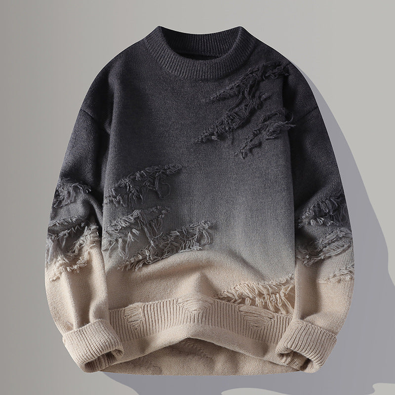 Sweter z Rundą Dekoltową w Gradient Idealny na Jesień