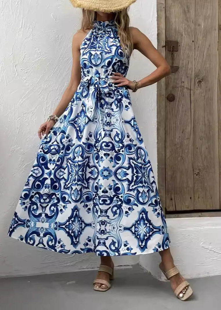 Sukienka w Stylu Boho z Wysokim Stanem i Długimi Rękawami | Idealna na Wiosnę i Lato