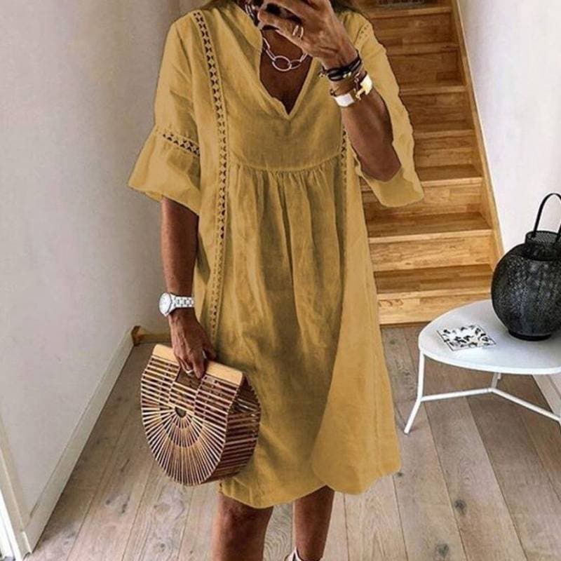 Zwiewna Boho Sukienka z Koronkowymi Detalami | Idealna na Lato