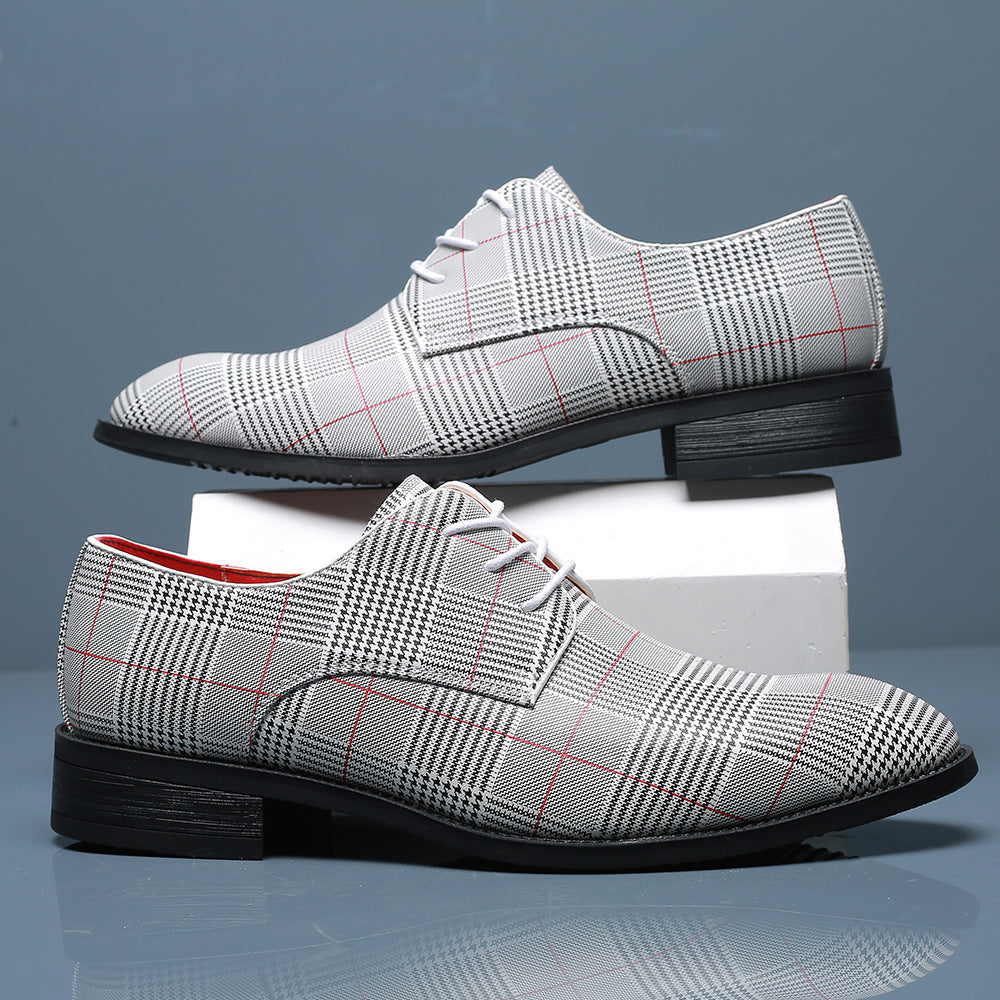 Męskie Sznurowane Skórzane Buty Biznesowe z Paskowym Detalem | Idealne na Każdą Porę Roku