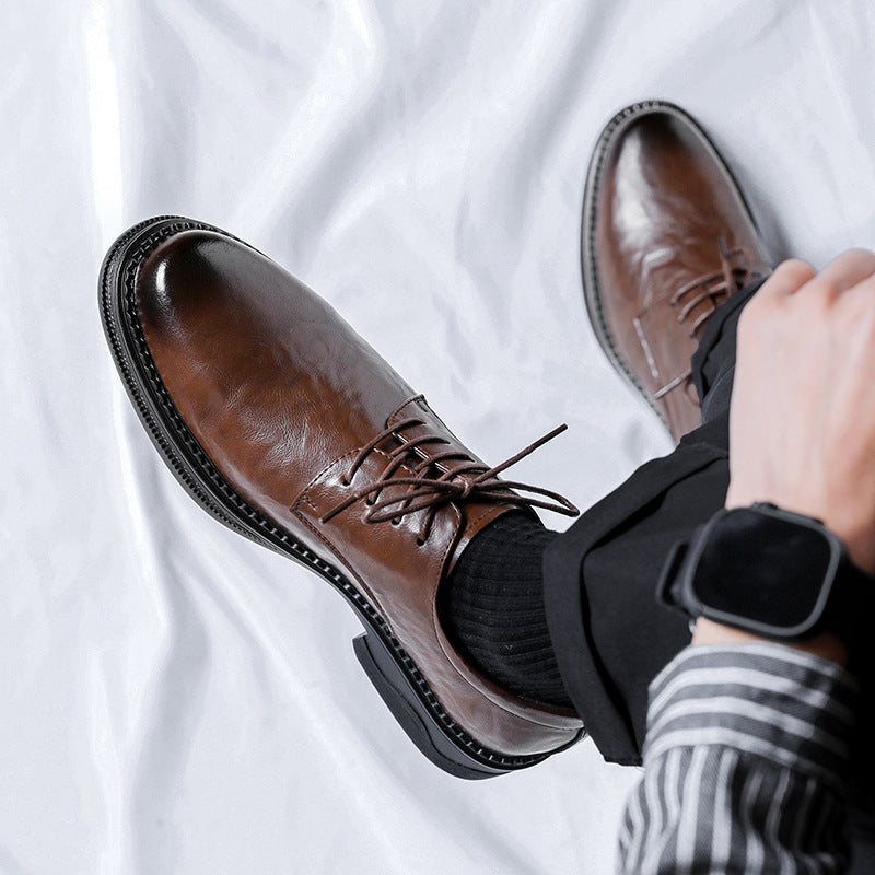Męskie Buty Biznesowe z PU Skóry z Miękką Gumową Podeszwą | Idealne na Każdą Porę Roku