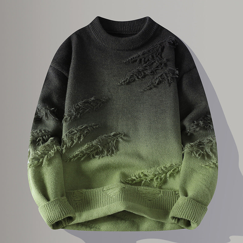 Sweter z Rundą Dekoltową w Gradient Idealny na Jesień