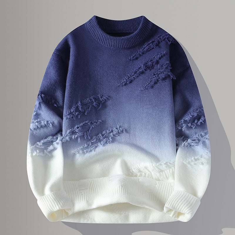 Sweter z Rundą Dekoltową w Gradient Idealny na Jesień