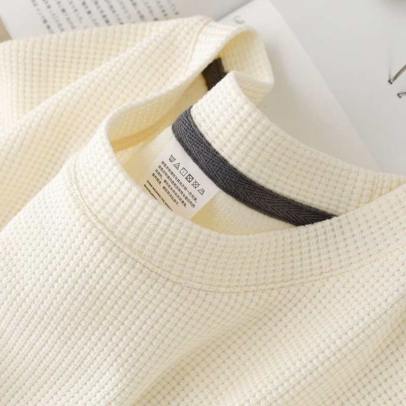 Sweter z dzianiny waflowej z krótkim rękawem idealny na lato