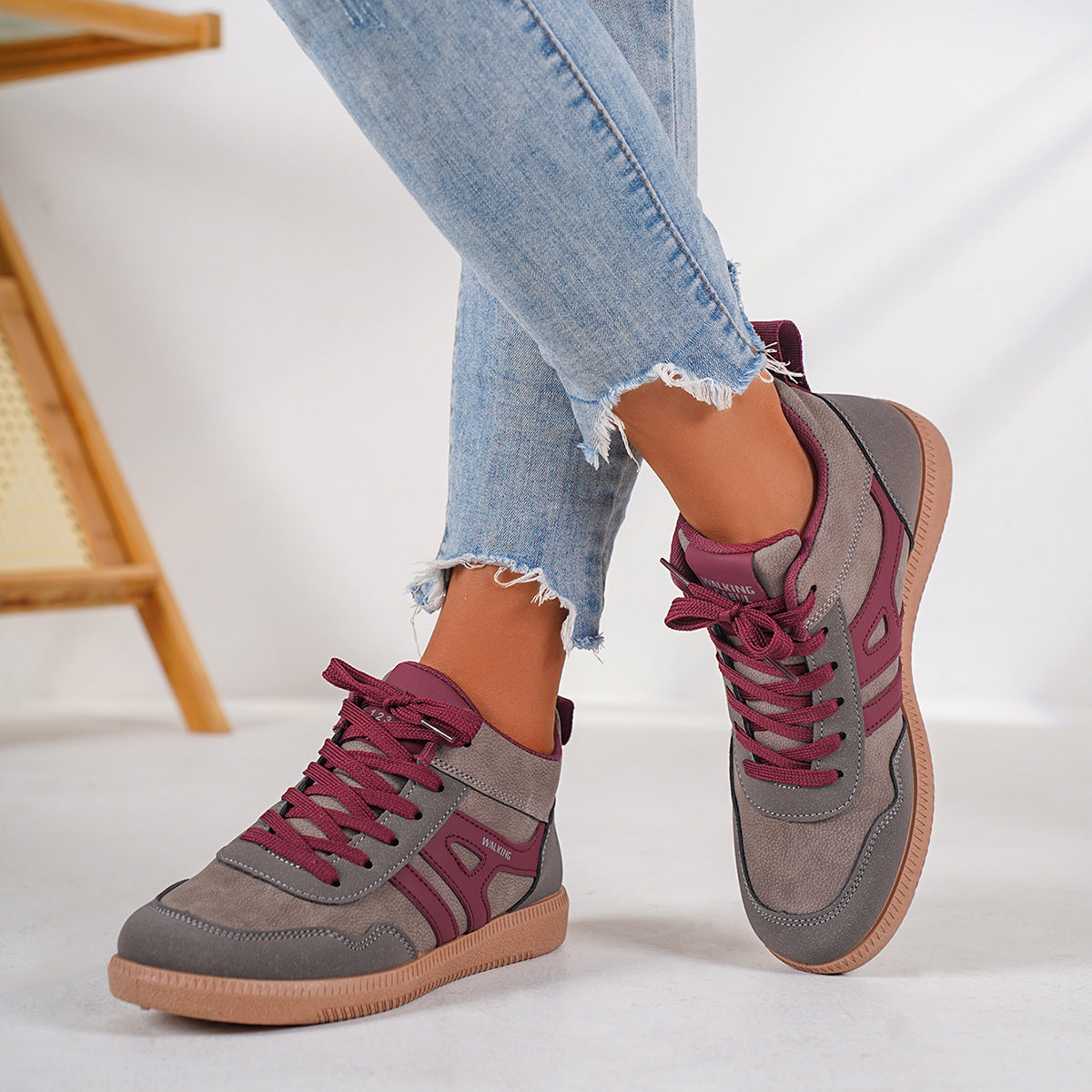 Miękkie oddychające buty skate z cholewką PU i gumową podeszwą | Idealne na wiosnę lato i jesień