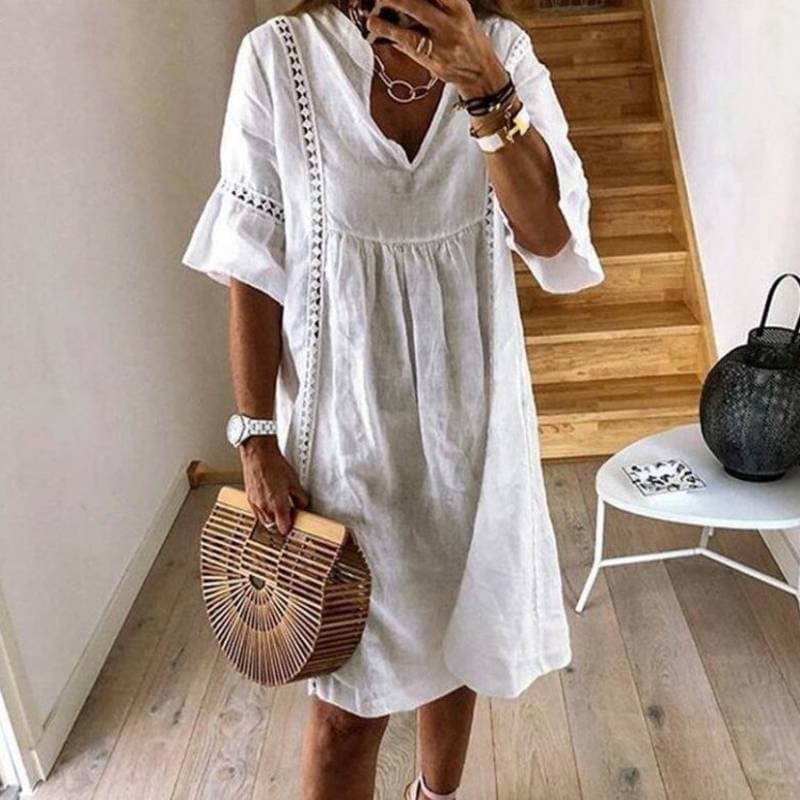 Zwiewna Boho Sukienka z Koronkowymi Detalami | Idealna na Lato