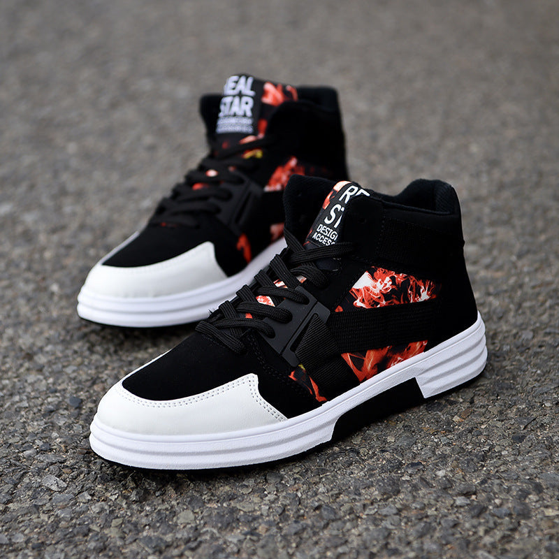Męskie Średniowysokie Sneakersy w Kamuflażu z Gumową Podeszwą | Idealne na Każdą Porę Roku