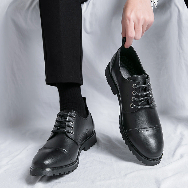 Męskie Biznesowe Buty Skórzane z Trzema Szwami i Okrągłym Noskiem | Idealne na Każdą Porę Roku
