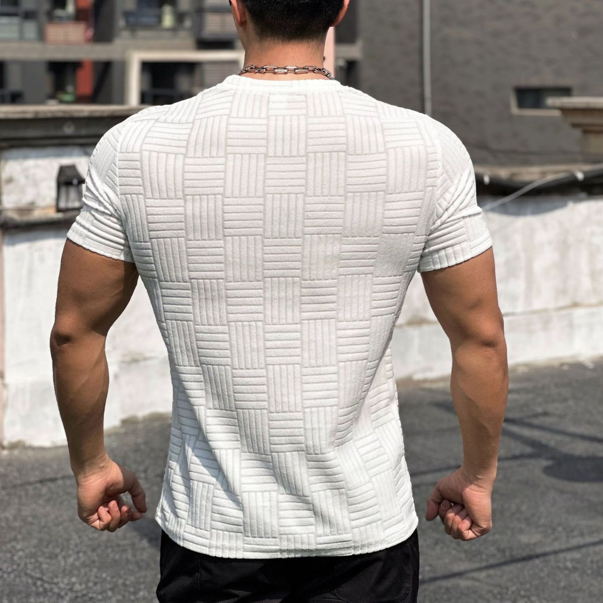 Męski Fitness T-Shirt Fiszkowy Idealny na Lato