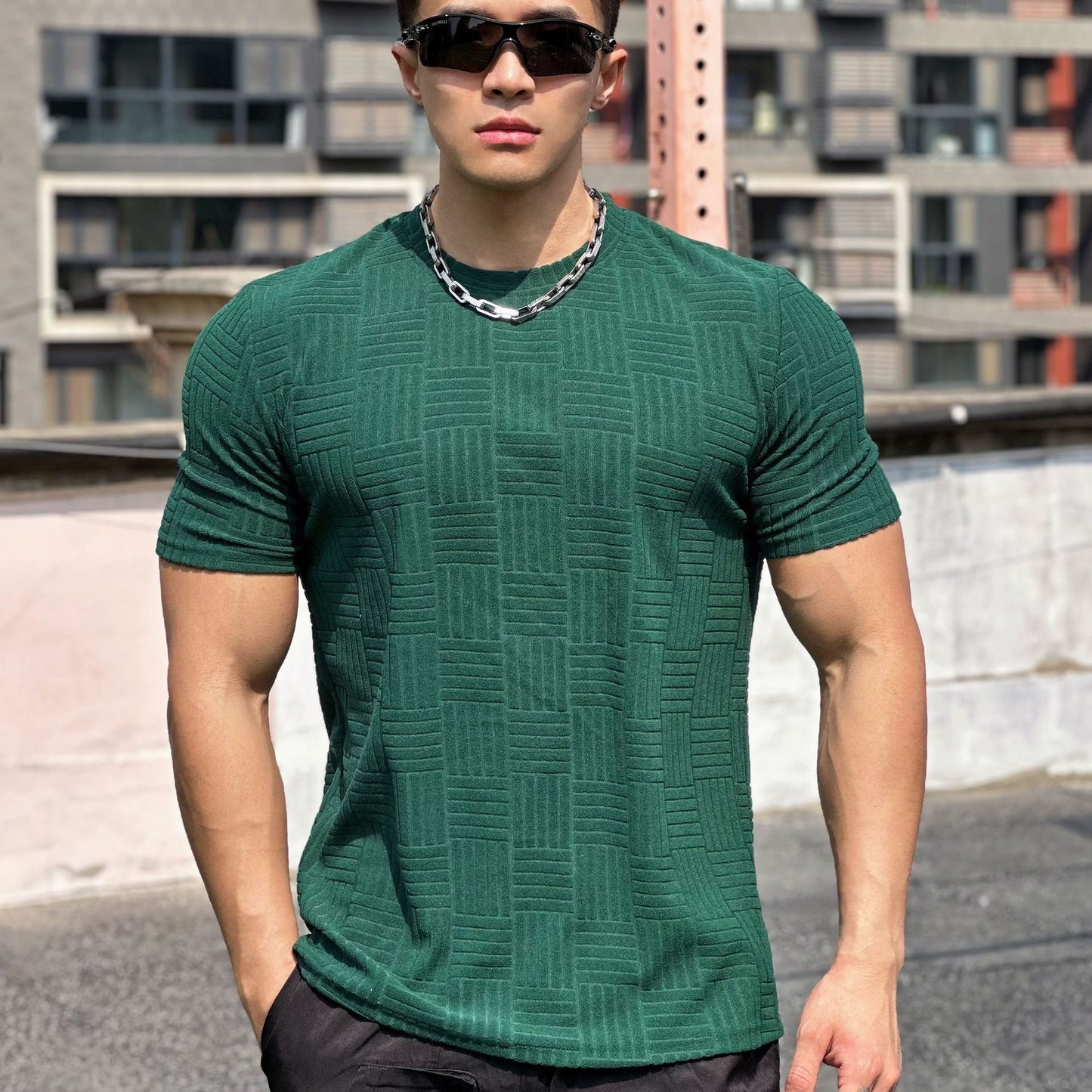 Męski Fitness T-Shirt Fiszkowy Idealny na Lato