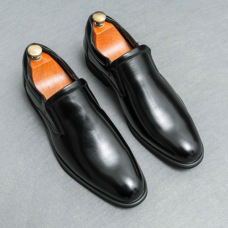 Męskie Skórzane Półbuty Biznesowe Slip-On z Gumową Podeszwą Antypoślizgową | Idealne na Każdą Porę Roku