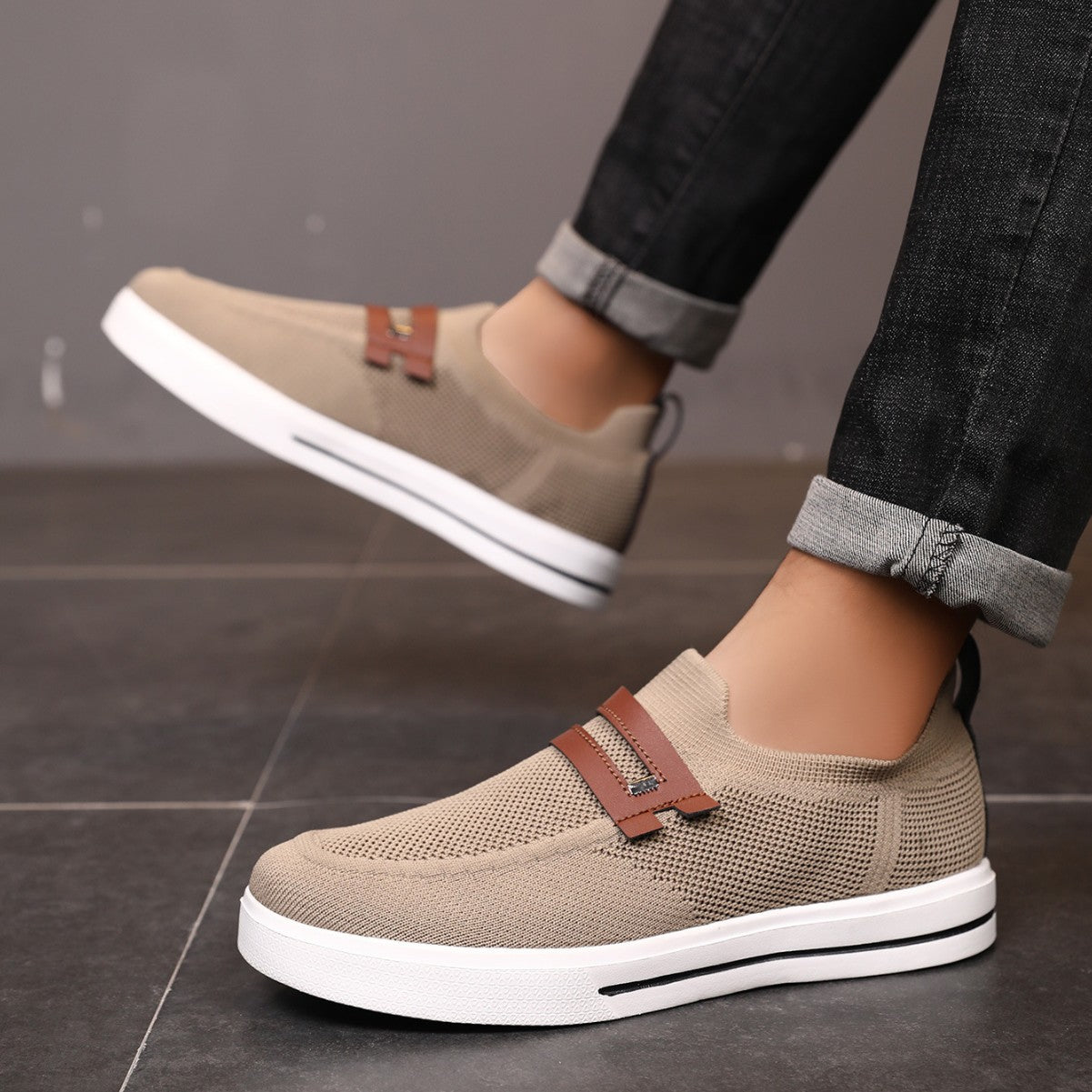 Męskie Przewiewne Buty Slip-On z Siateczki | Idealne na Lato