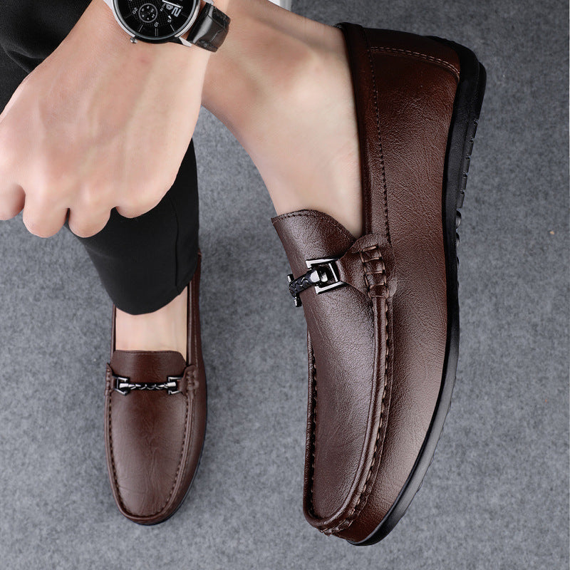 Męskie Skórzane Półbuty Slip-On z Miękką Podeszwą | Idealne na Każdą Porę Roku