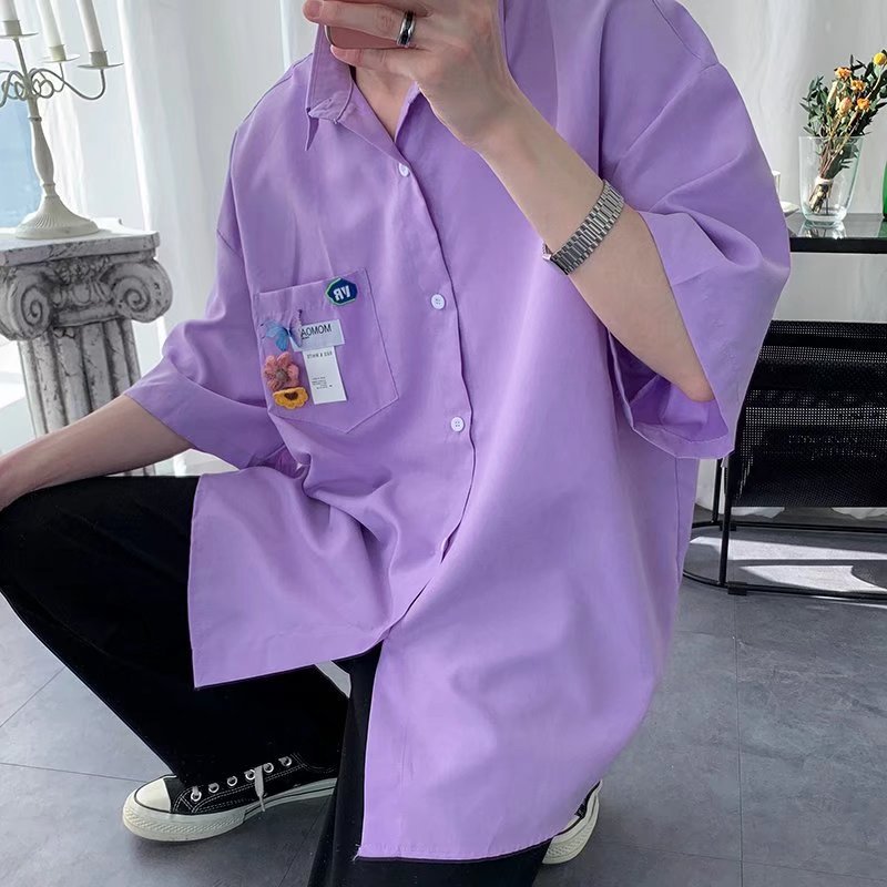 Męska koszula kardigan z krótkim rękawem w slim fit idealna na lato