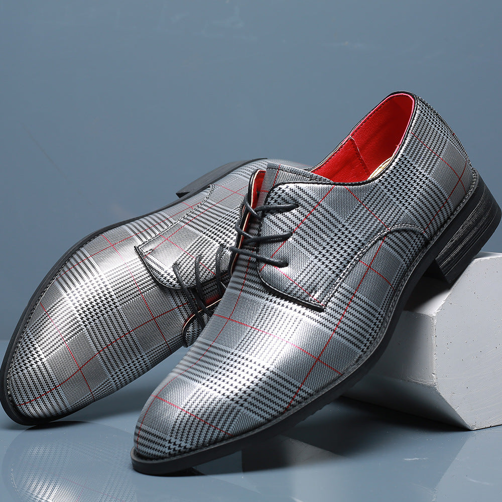 Męskie Sznurowane Skórzane Buty Biznesowe z Paskowym Detalem | Idealne na Każdą Porę Roku