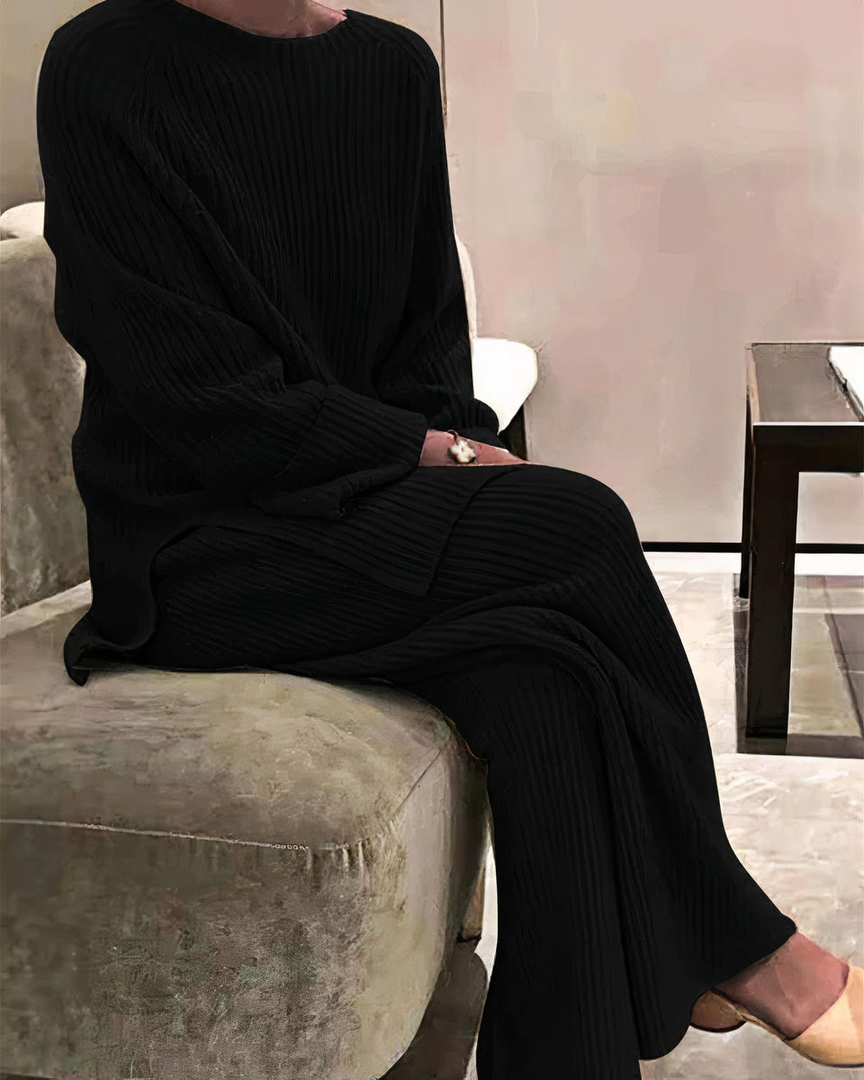 Dzianinowy Sweter i Spodnie z Luźnym Krojem | Idealne na Wiosnę i Jesień