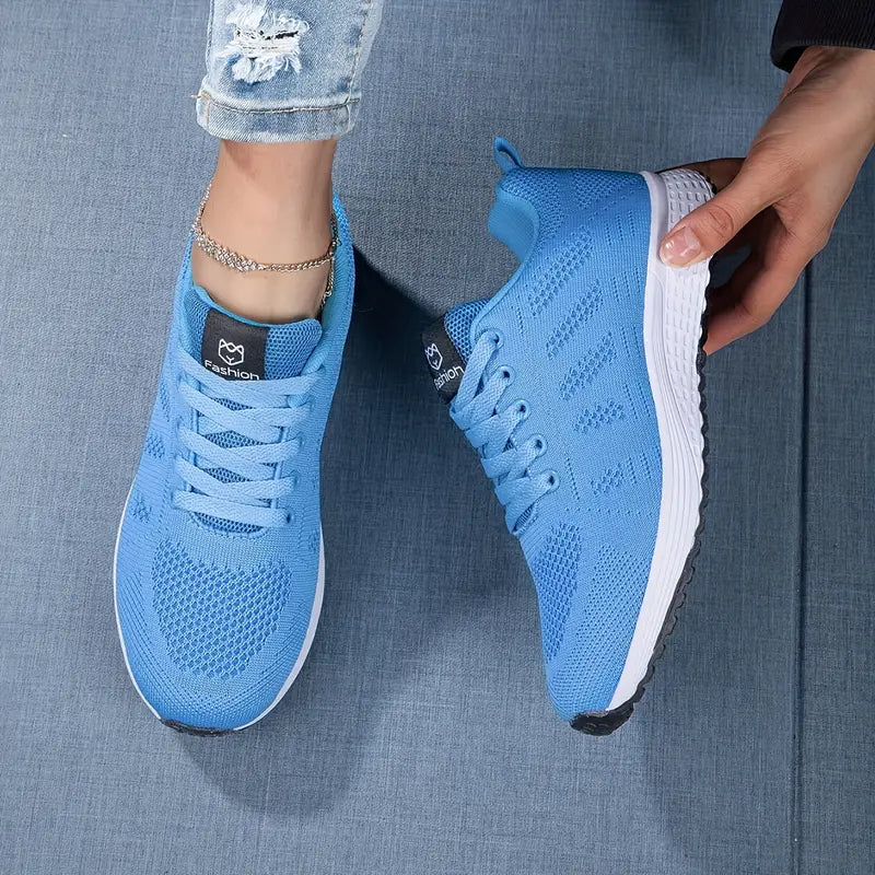 Damskie Sneakersy Dzianinowe z Oddychającą Cholewką i Amortyzującą Podeszwą
