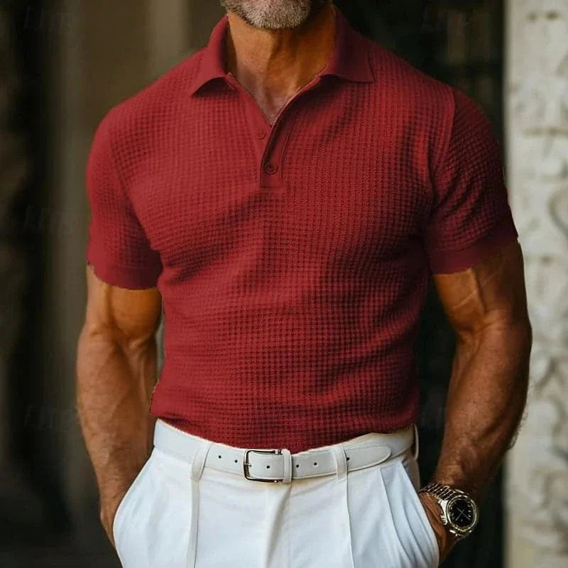 Męska Koszulka Polo z Kołnierzykiem Button-Down