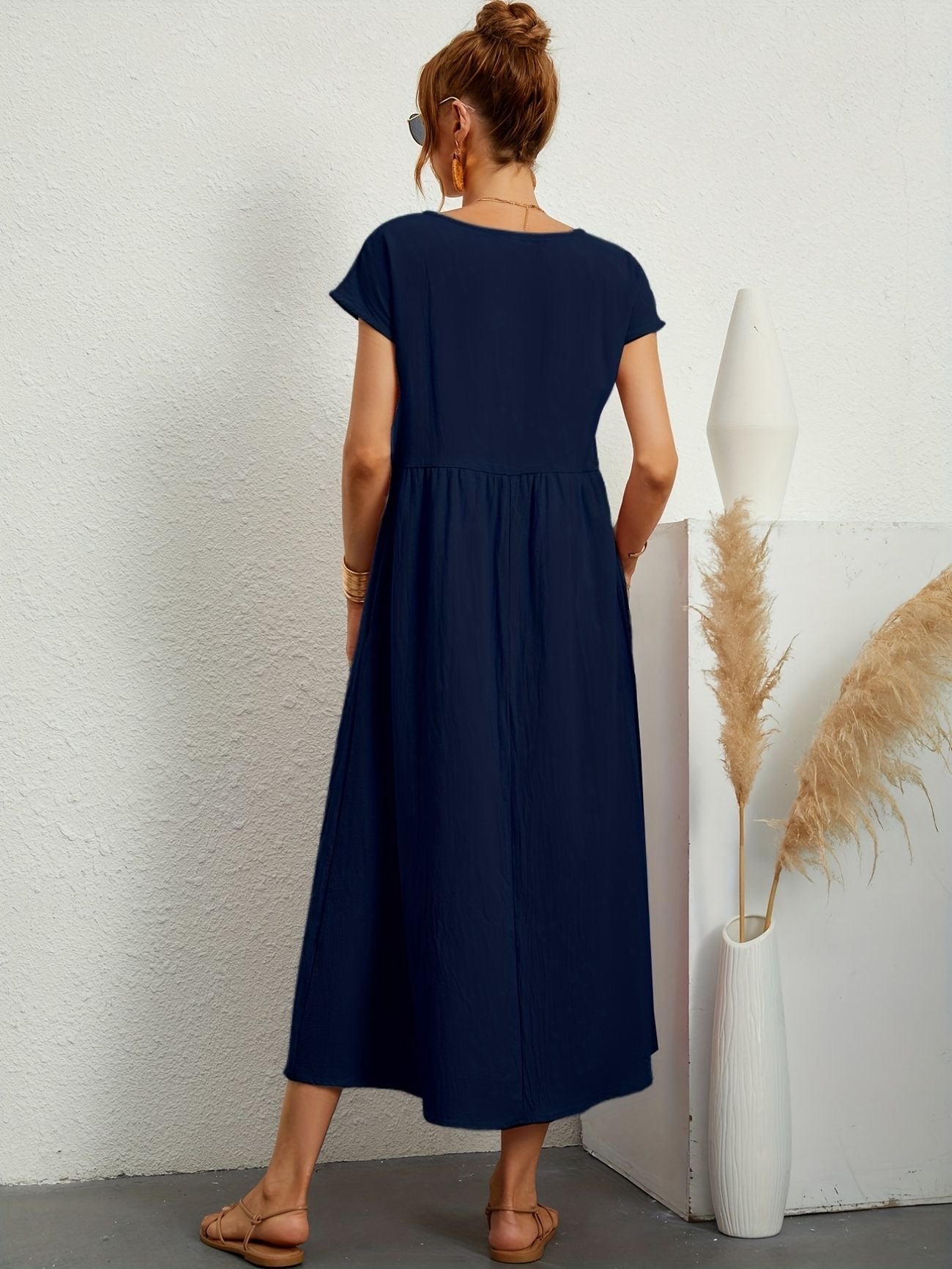 Sukienka Midi z Eleganckim Krojem i Miękką Tkaniną | Idealna na Wiosnę i Lato