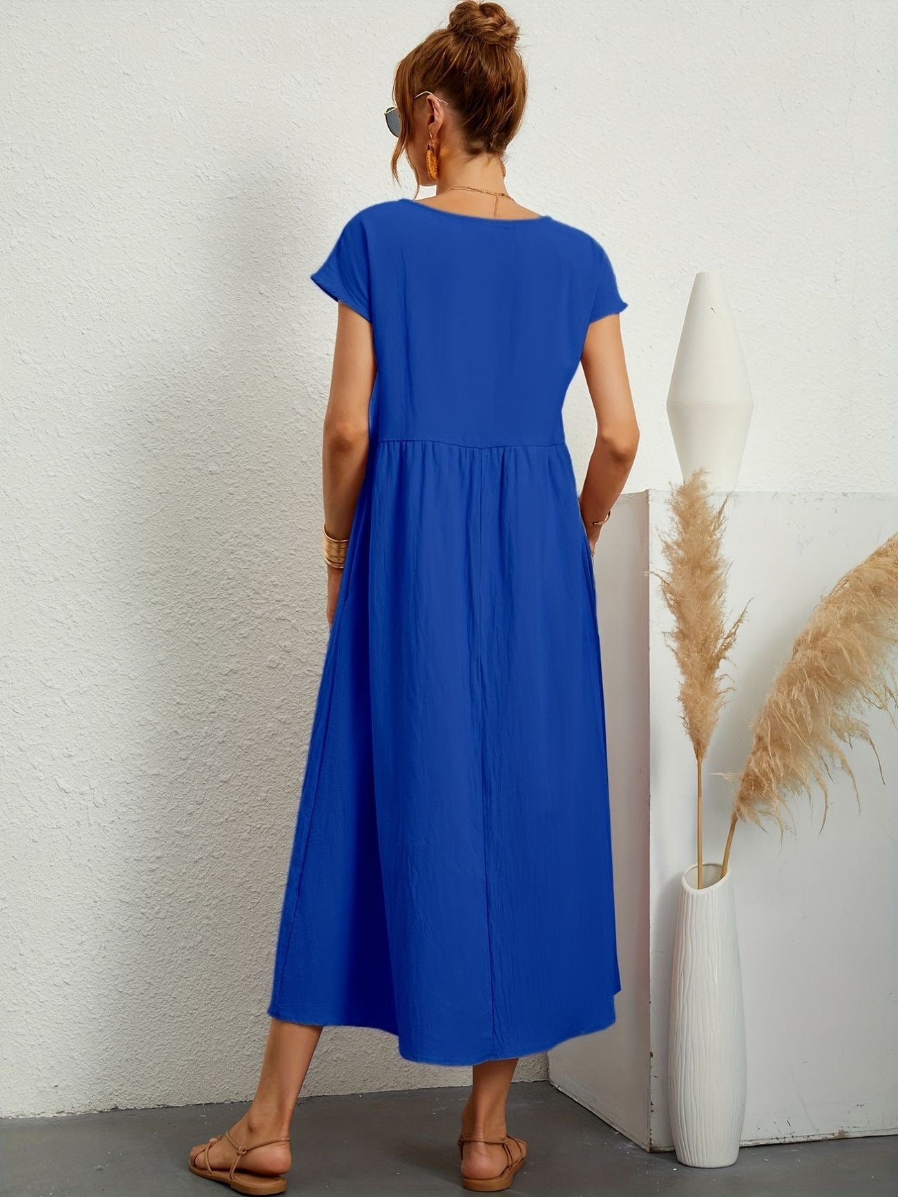 Sukienka Midi z Eleganckim Krojem i Miękką Tkaniną | Idealna na Wiosnę i Lato