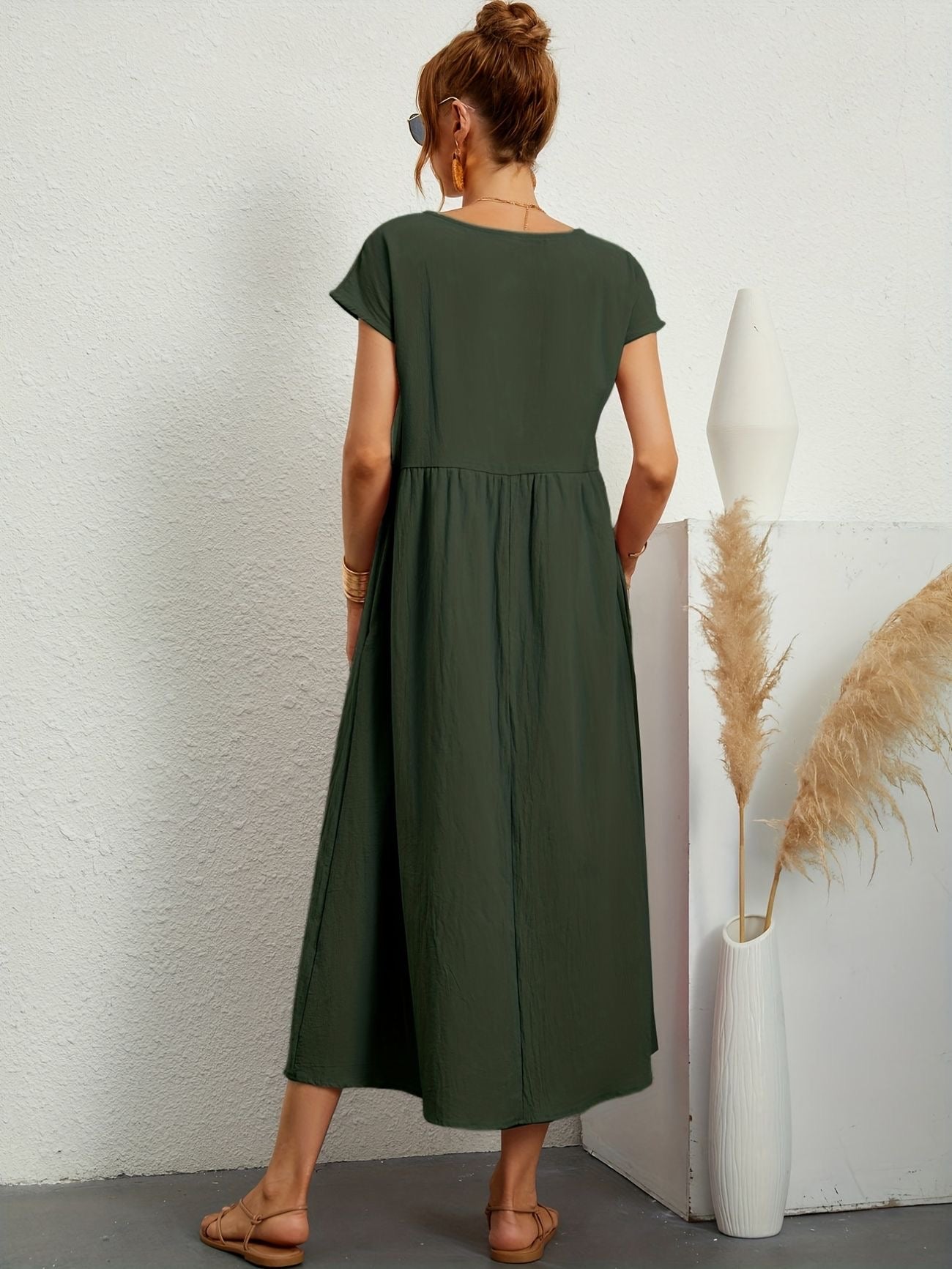 Sukienka Midi z Eleganckim Krojem i Miękką Tkaniną | Idealna na Wiosnę i Lato