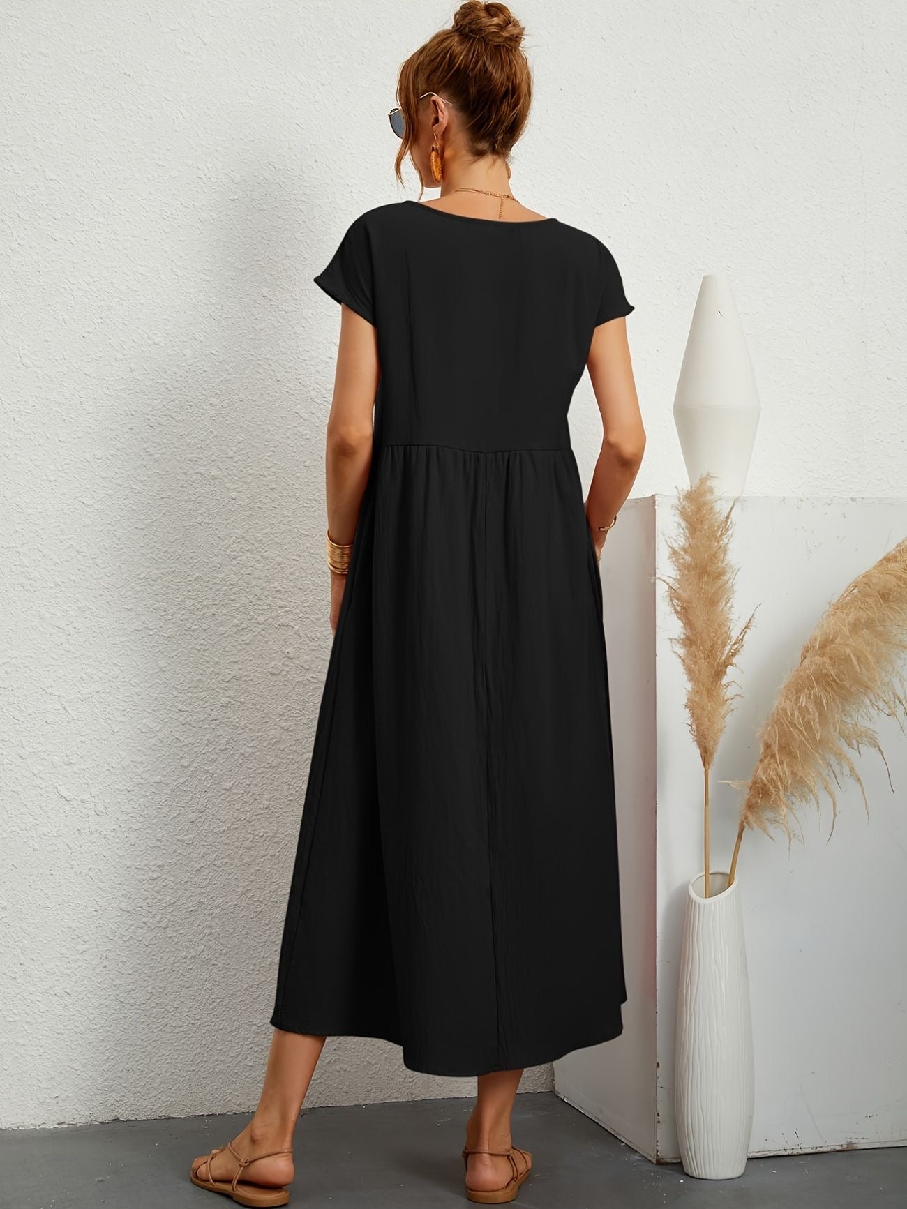 Sukienka Midi z Eleganckim Krojem i Miękką Tkaniną | Idealna na Wiosnę i Lato