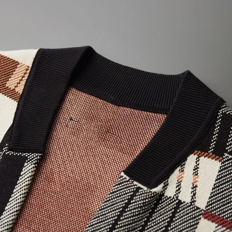 Geometriczny Kamuflażowy Sweter z Długim Rękawem Idealny na Wiosnę i Jesień