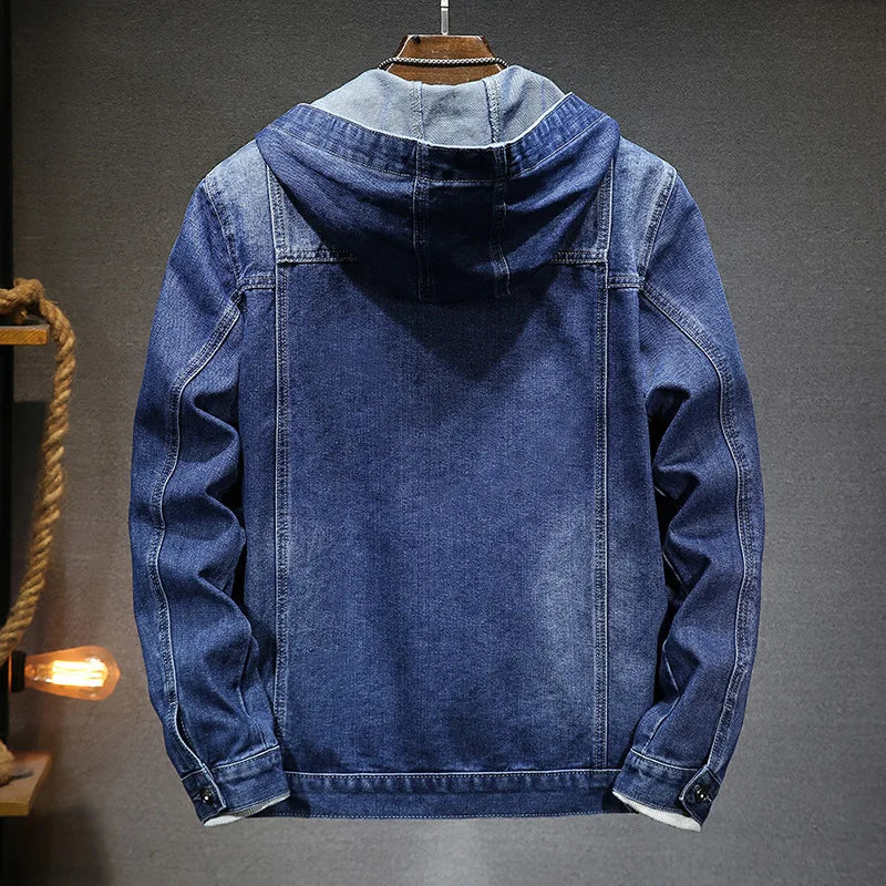 Męska Miejska Kurtka Jeansowa z Wyrazistym Designem Streetwearowym