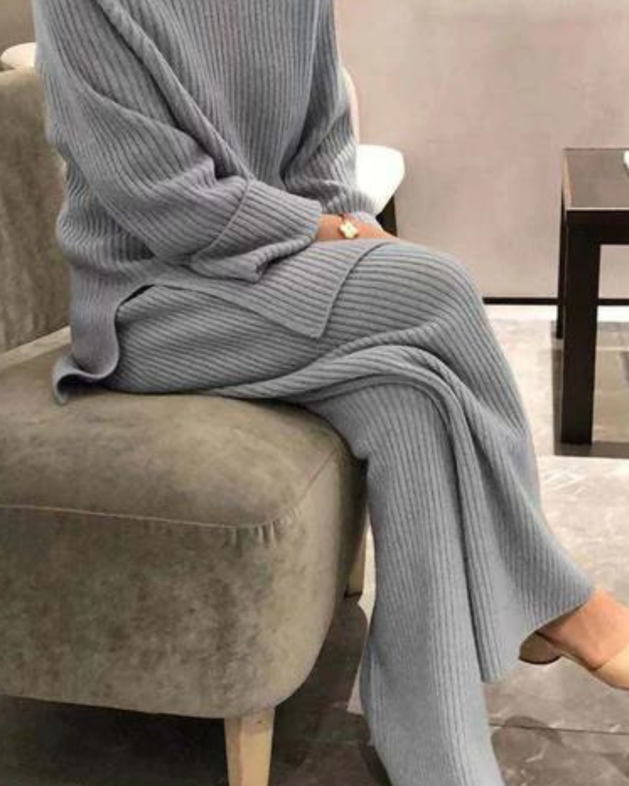 Dzianinowy Sweter i Spodnie z Luźnym Krojem | Idealne na Wiosnę i Jesień