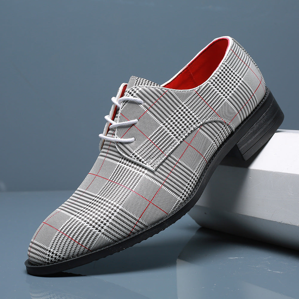 Męskie Sznurowane Skórzane Buty Biznesowe z Paskowym Detalem | Idealne na Każdą Porę Roku