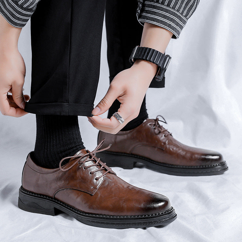 Męskie Buty Biznesowe z PU Skóry z Miękką Gumową Podeszwą | Idealne na Każdą Porę Roku