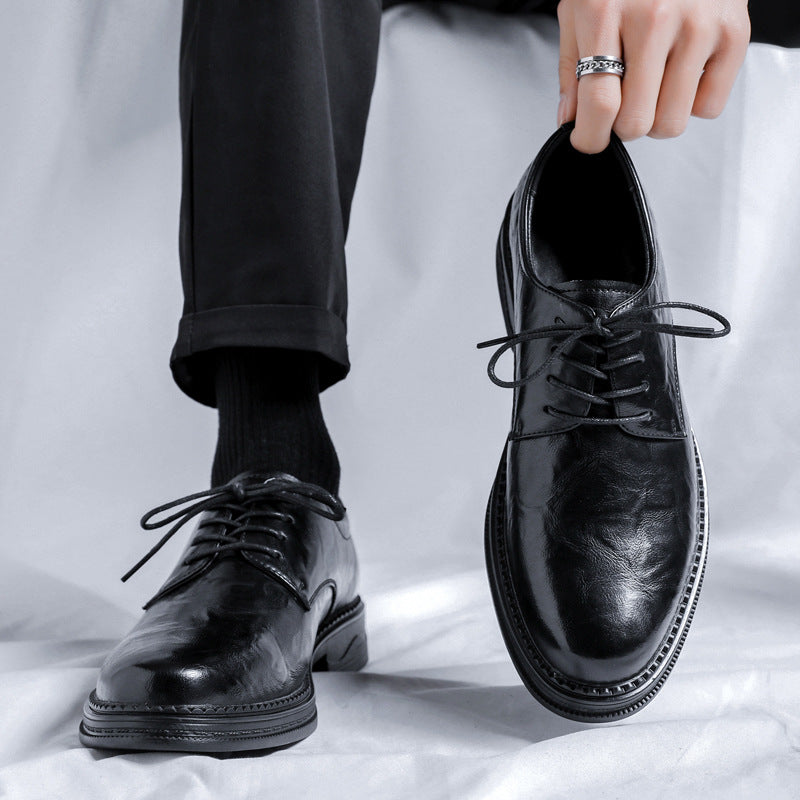 Męskie Buty Biznesowe z PU Skóry z Miękką Gumową Podeszwą | Idealne na Każdą Porę Roku