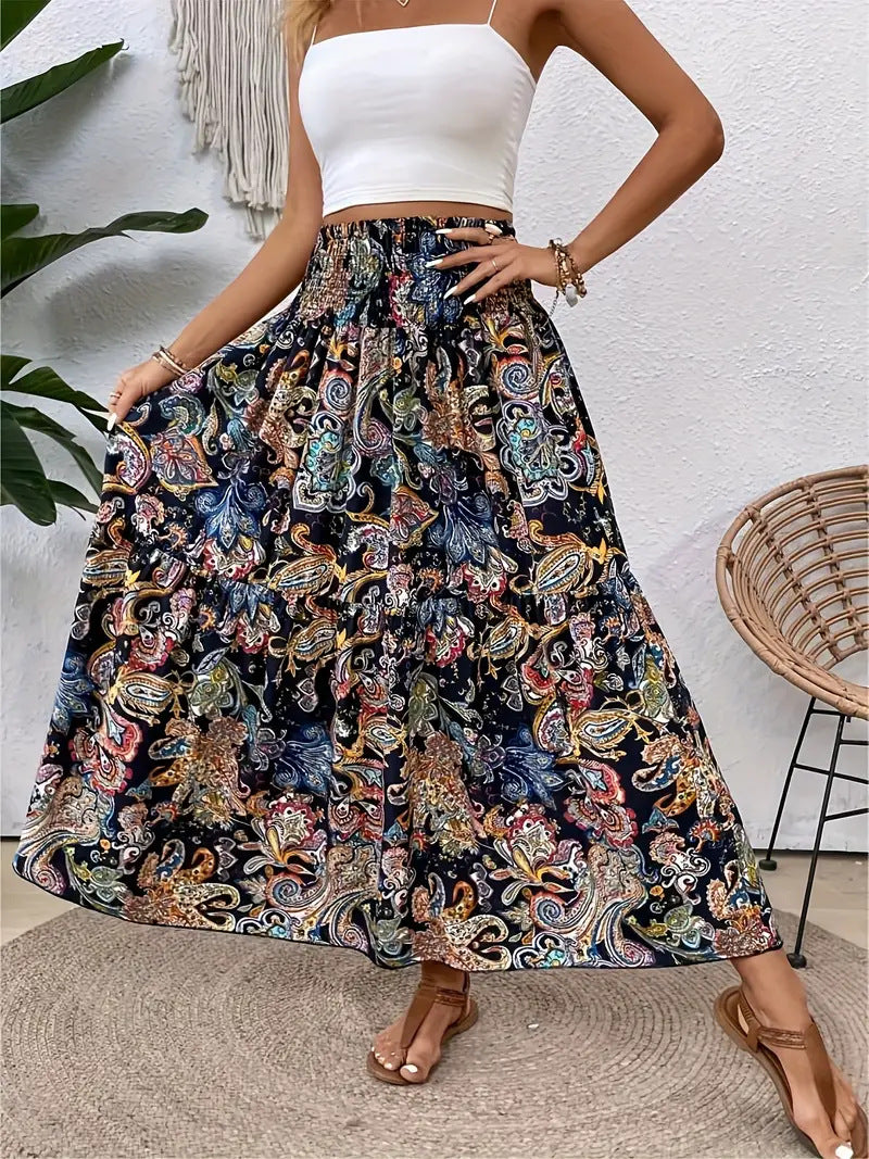 Zwiewna Spódnica A-Line z Szyfonu w Kwiatowy Print | Idealna na Lato