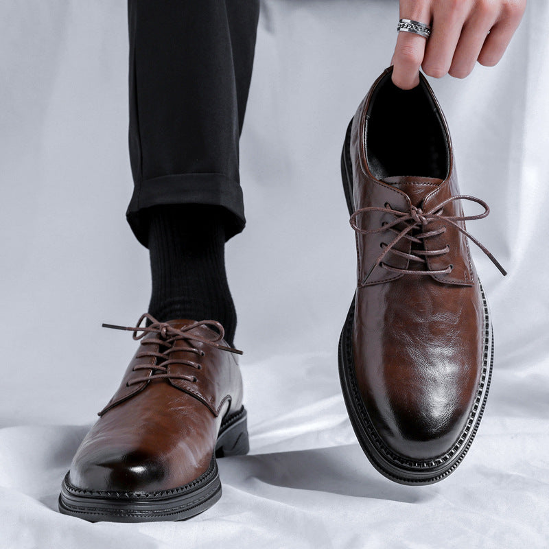 Męskie Buty Biznesowe z PU Skóry z Miękką Gumową Podeszwą | Idealne na Każdą Porę Roku