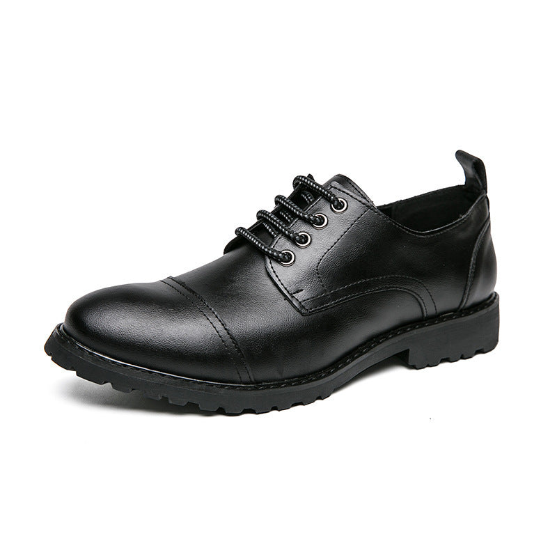 Męskie Biznesowe Buty Skórzane z Trzema Szwami i Okrągłym Noskiem | Idealne na Każdą Porę Roku
