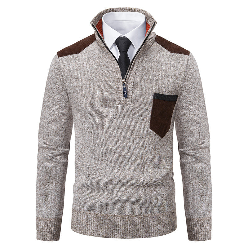 Męski sweter o slim fit z polarem idealny na zimę