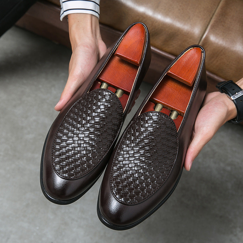 Męskie Lekkie Skórzane Loafery z Szpiczastym Nosem i Konstrukcją Slip-On | Idealne na Każdą Porę Roku