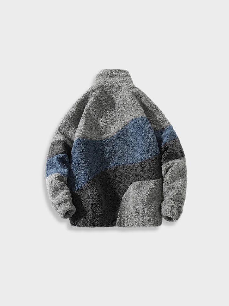 Stylowa Kurtka Fleece dla Mężczyzn z Zamek i Kieszeniami