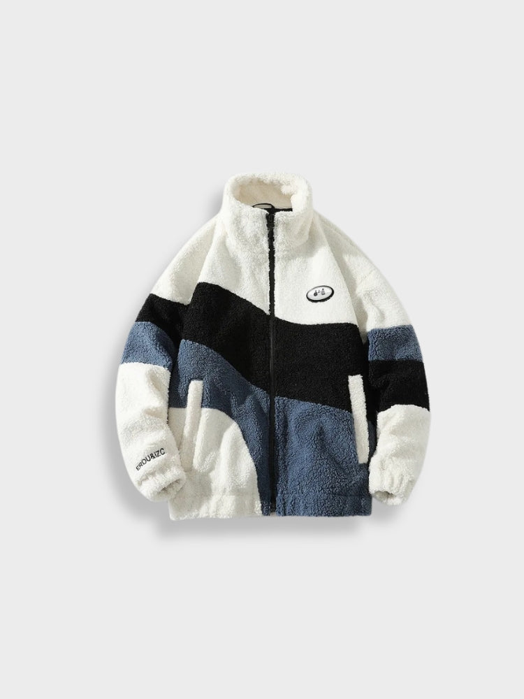 Stylowa Kurtka Fleece dla Mężczyzn z Zamek i Kieszeniami