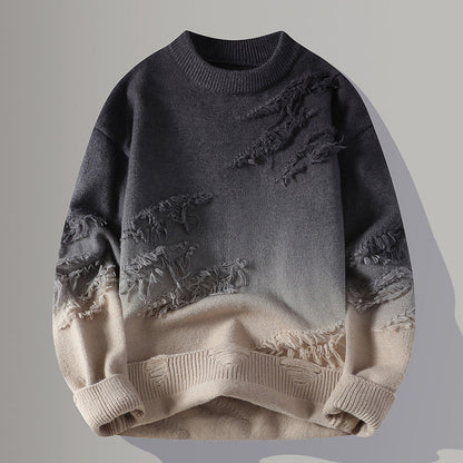 Sweter z Rundą Dekoltową w Gradient Idealny na Jesień