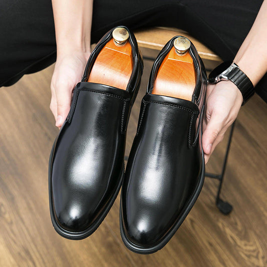 Męskie Skórzane Półbuty Biznesowe Slip-On z Gumową Podeszwą Antypoślizgową | Idealne na Każdą Porę Roku