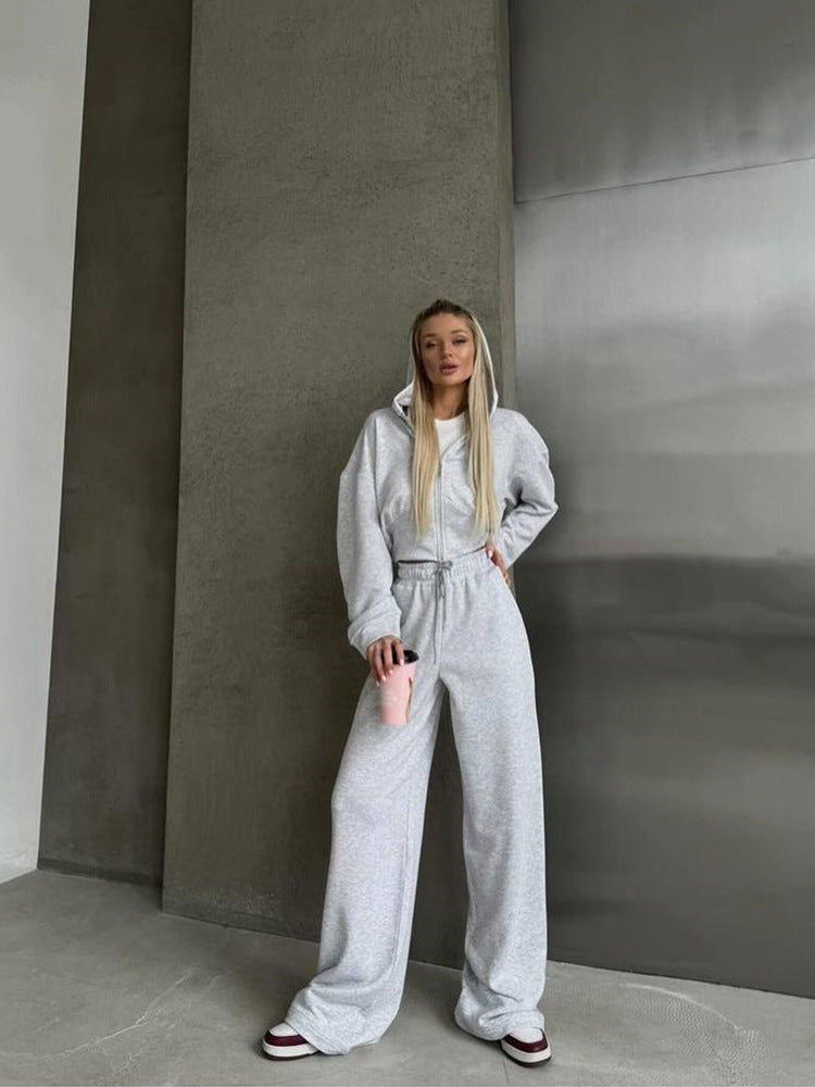 Bluza z Kapturem i Suwakiem oraz Koronkowe Spodnie 7/8 | Idealny na Wiosnę i Jesień