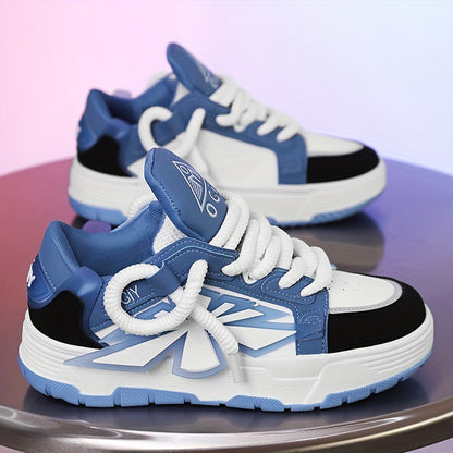 Męskie sneakersy na grubej podeszwie z syntetyczną skórzaną cholewką | Idealne na wiosnę, lato i jesień