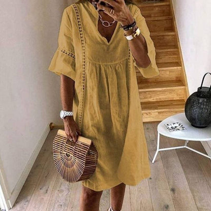 Zwiewna Boho Sukienka z Koronkowymi Detalami | Idealna na Lato