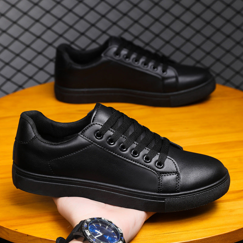 Męskie Buty Skórzane z Wiązaniem i Podeszwą PVC | Idealne na Każdą Porę Roku