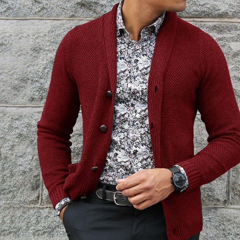 Męski sweter kardigan slim fit zapinany na guziki I Idealny na zimę