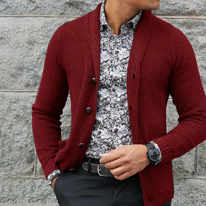 Męski sweter kardigan slim fit zapinany na guziki I Idealny na zimę