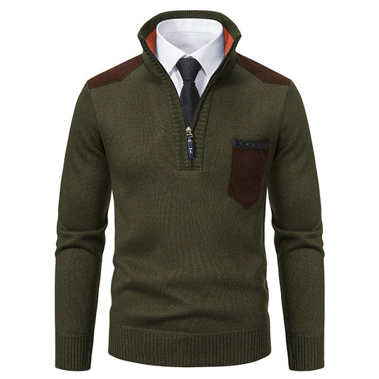Męski sweter o slim fit z polarem idealny na zimę
