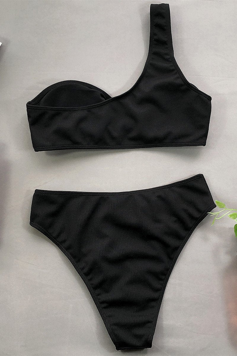 Wyściełane Asymetryczne Bikini z Wysokim Stanem
