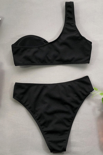 Wyściełane Asymetryczne Bikini z Wysokim Stanem